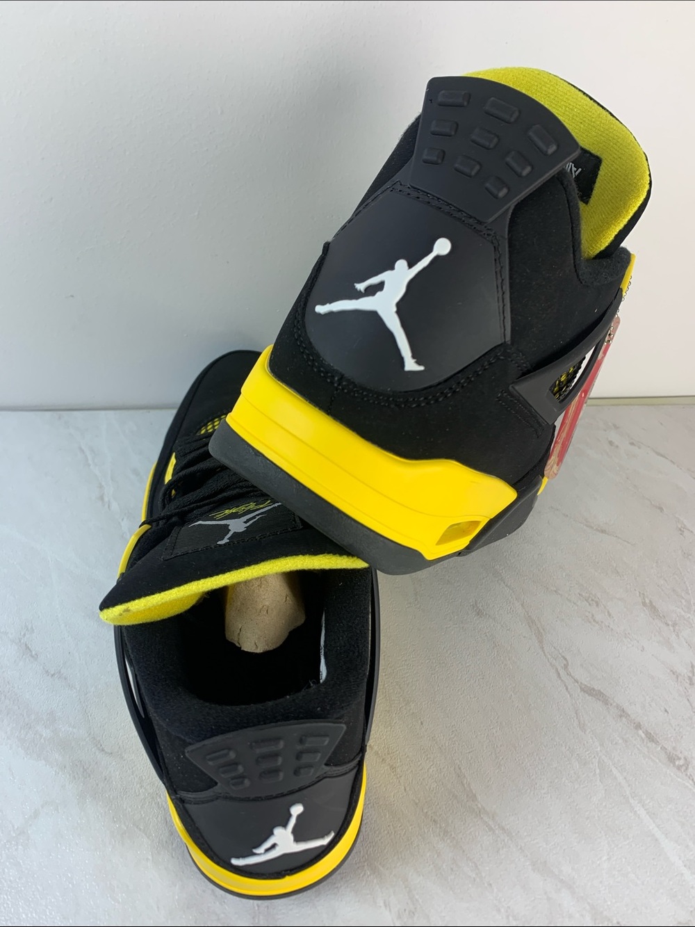 Jordan Black and Yellow Retro Basketball Sneakers - Picture 4 of 6